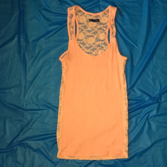 🧡American eagle peach lace tank top- XS - Picture 6 of 12